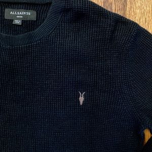 AllSaints Men’s Waffle Sweater Black Small